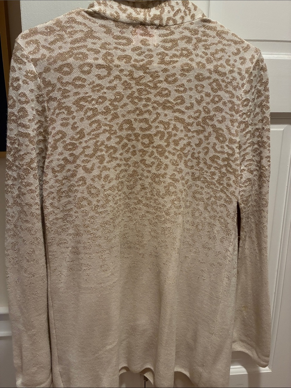 Ruby Rd. Cream and Tan Leopard-Print Open-Front Cardigan - Picture 9 of 11